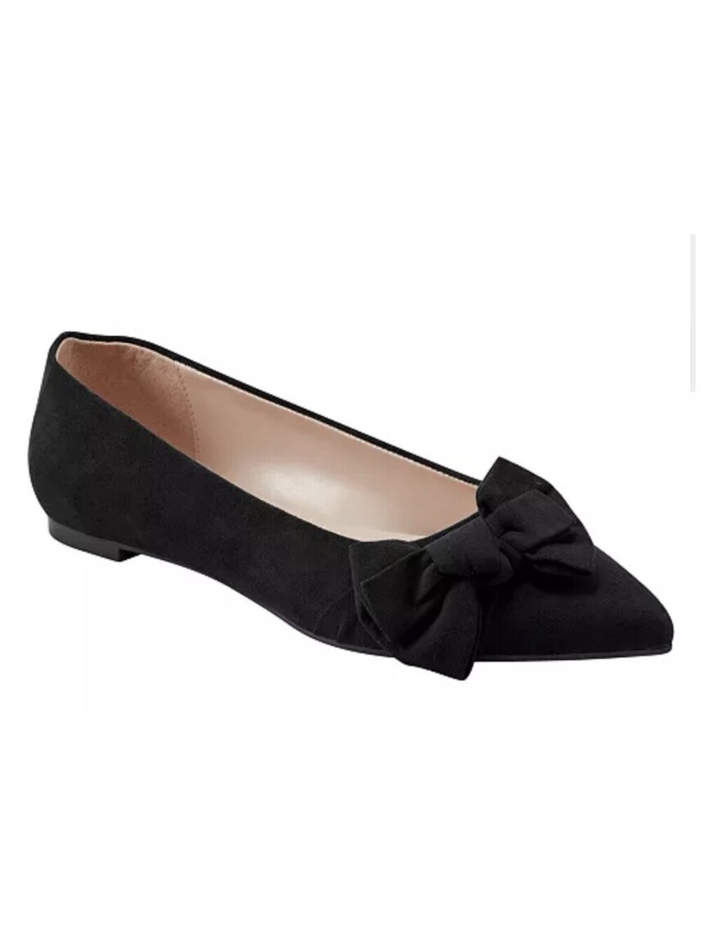bandolino shoes Women's Sophy Pointed Toe Side Bow Detail Black Flats Sz 9
